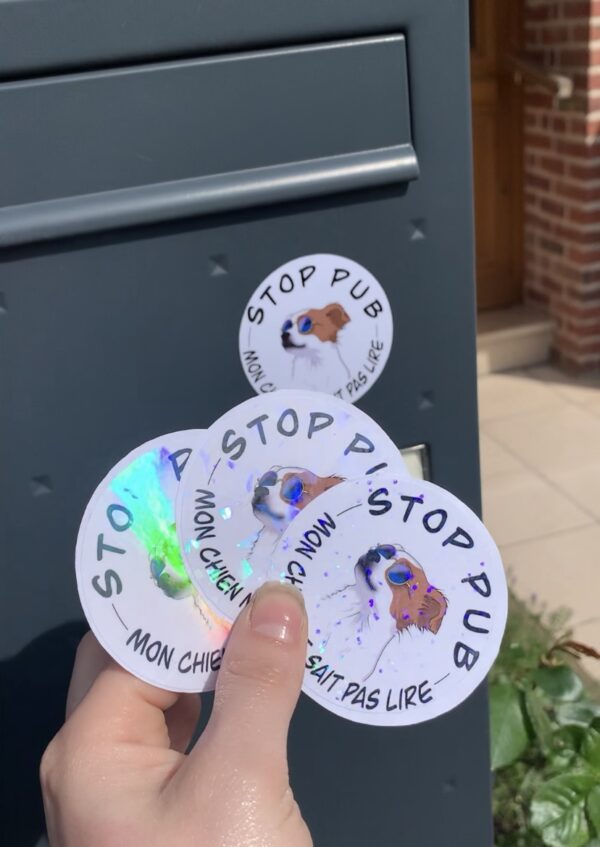 Sticker stop pub chien – Image 3