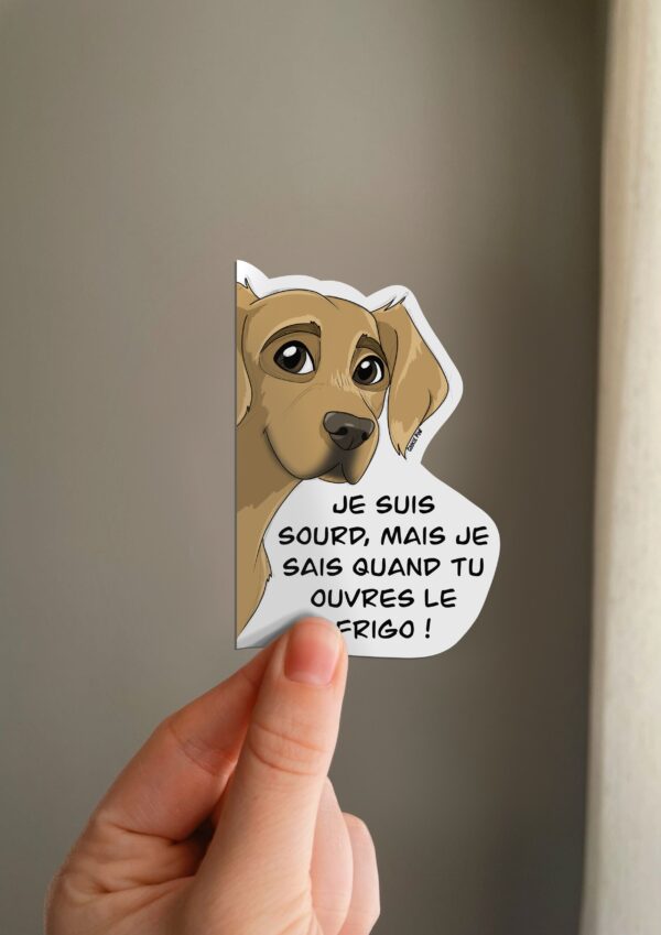 Sticker chien sourd