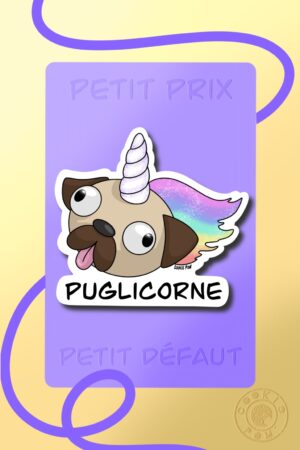 Sticker Puglicorne pailleté (prix mini)