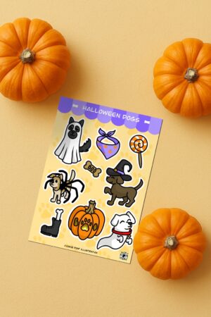 Halloween dogs, planche de stickers