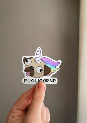 sticker puglicorne